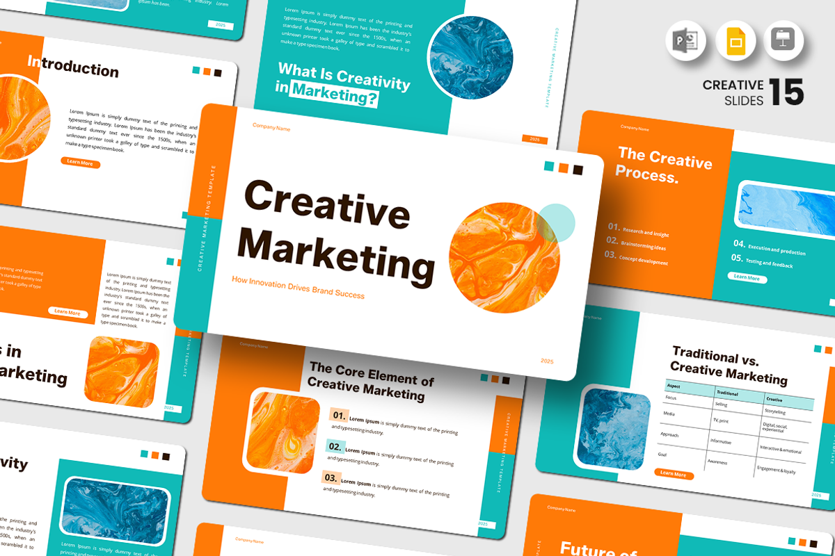 Creative Marketing - Google Slides, a Presentation Template by Iqsiart Studio (Photo 1 of 3)
