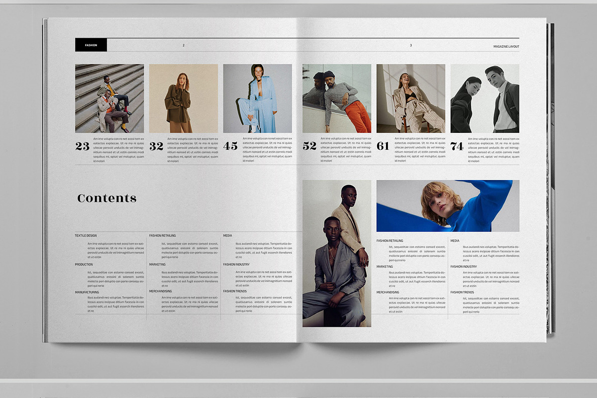 Grayscale Fashion Magazine Brochure, a Magazine Template by Boris Cupac (Photo 3 of 7)