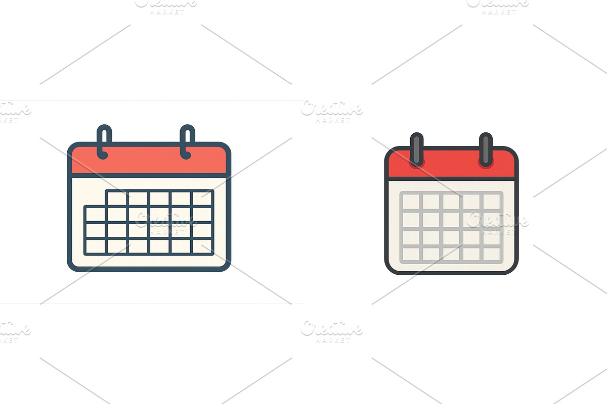 Calendar illustrations showing, an Object Illustration by ZinetroN