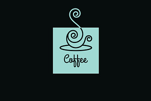 Coffee Cup Logo. Linear Art Cup.