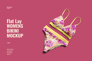 Flat Lay Womens Bikini Mockup