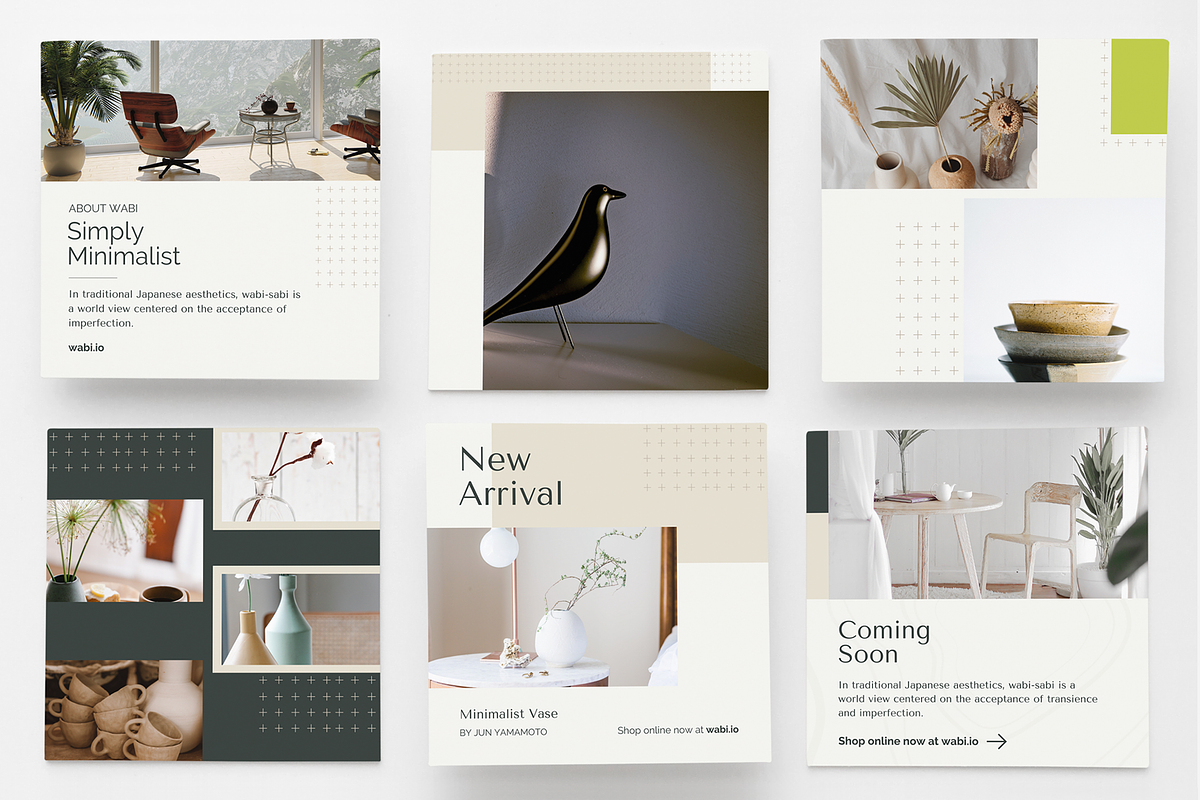 WABI Theme | 15 Canva IG Posts, a Social Media Template by OEN Design (Photo 2 of 4)