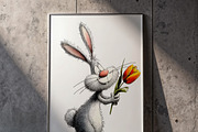 Whimsical Bunny Easter Clipart, an Illustration by one-touch (Thumbnail 6 of 15)