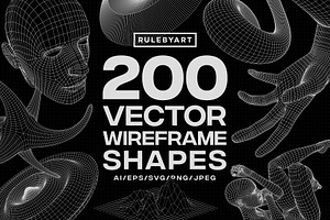 200 Vector Wireframe Shapes