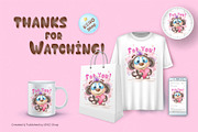 Cute monkey with a heart. Tshirt., an Animal Illustration by KENO Mascots (Thumbnail 4 of 4)