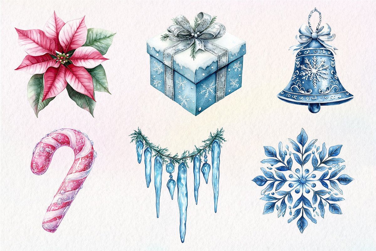Frosty Christmas Clipart, an Illustration by Dream Creation (Photo 3 of 7)