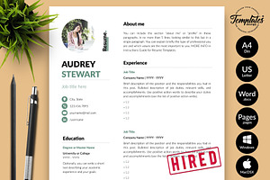 Modern CV Bundle / Resume - Audrey