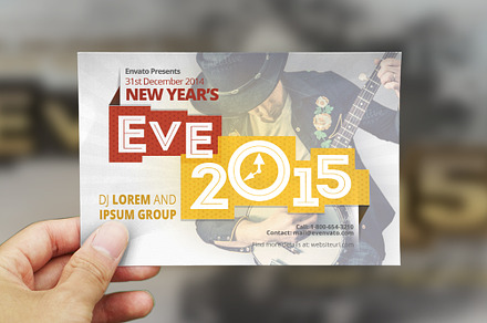 New Year Eve Postcard Template