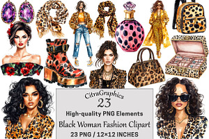 Black Woman Fashion Watercolor, a Seasonal Illustration by CitraGraphics