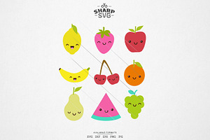 Fruits SVG - Summer Kawaii SVG