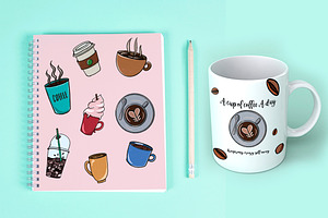 Coffee HandPainted Cliparts/Stickers