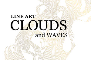Line Art Clouds and Waves