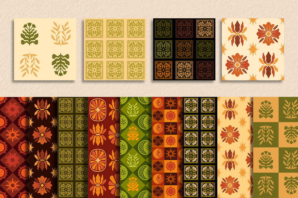 Boho Botanical Suns & Moons, a Pattern Graphic by Moon House Shop (Photo 3 of 5)