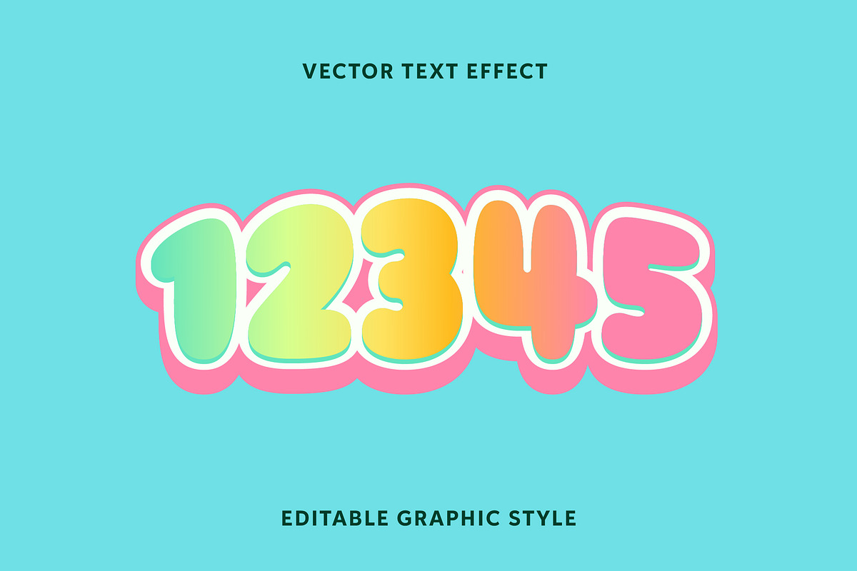 Gradient Bubble Cartoon Text Effect preview 2