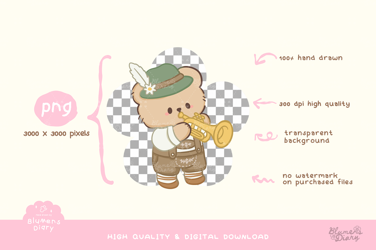 Bear Bavarian Biergarten Clipart, an Animal Illustration by Blumensdiary (Photo 3 of 6)