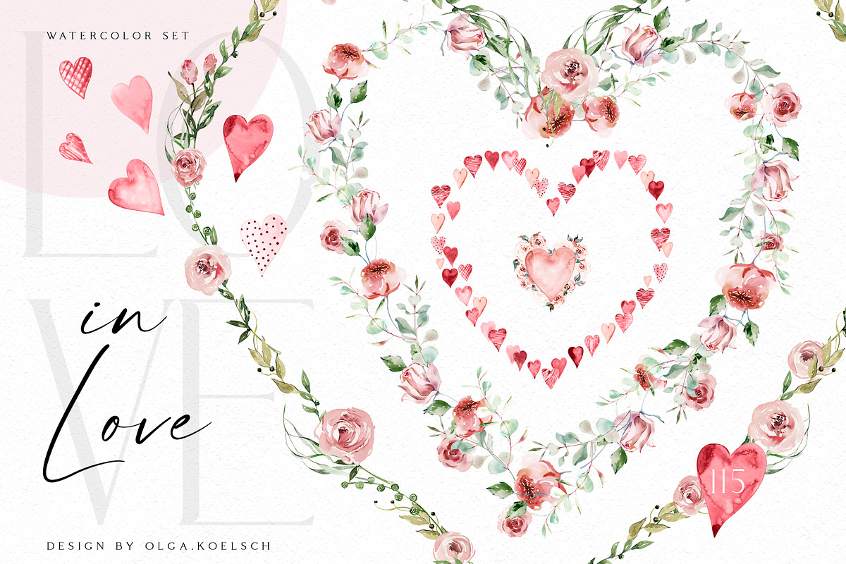 in Love - Valentine's Hearts, an Illustration by Olga Koelsch (Photo 1 of 16)