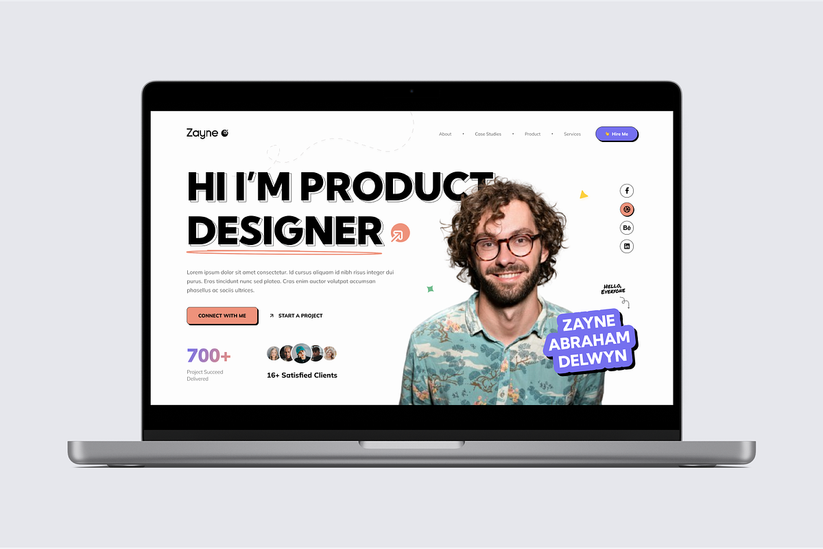 Designer Portfolio Hero Section, an UI Kit Template by Annora Studio (Photo 4 of 4)