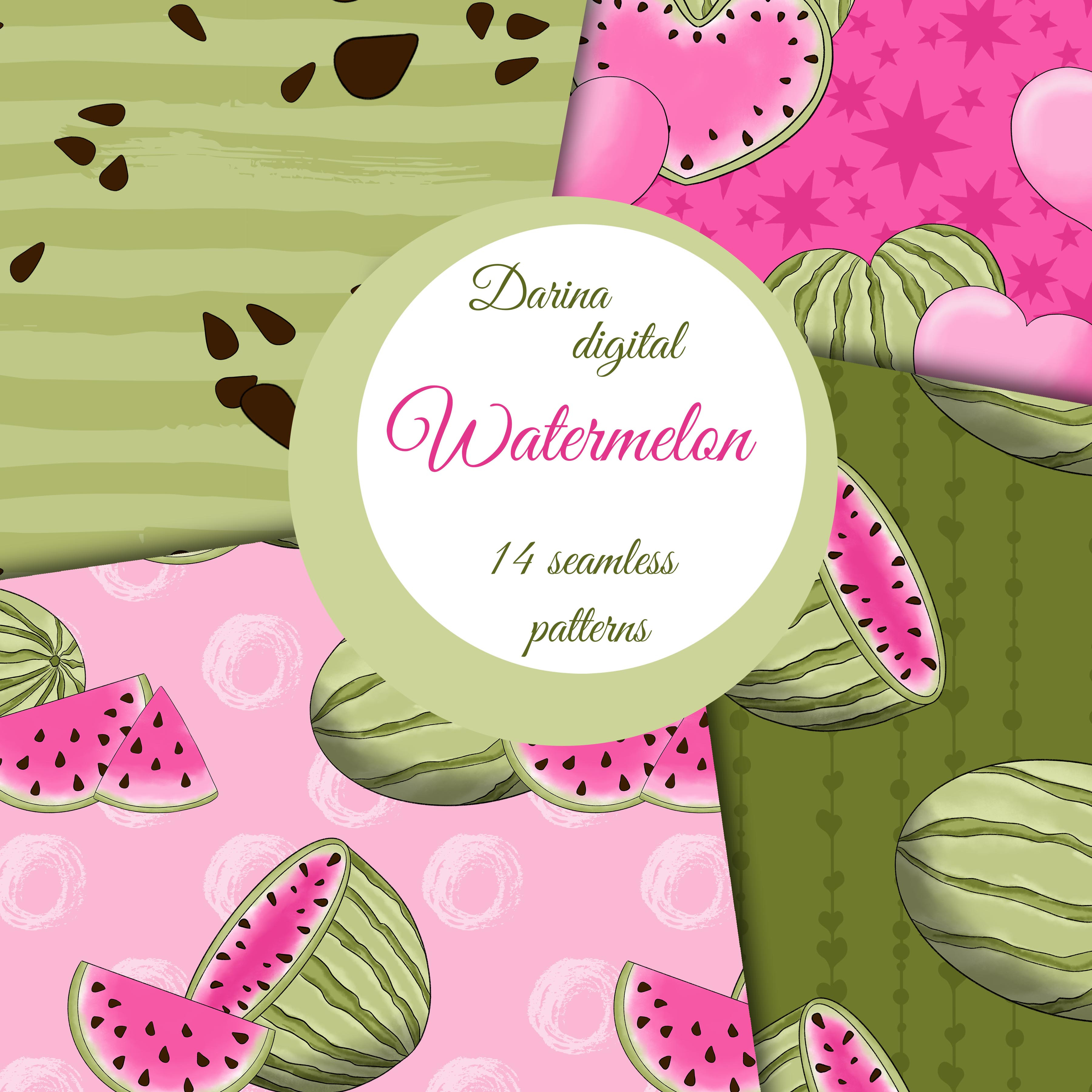 Watermelon papers, a Pattern Graphic by DarinaDigital