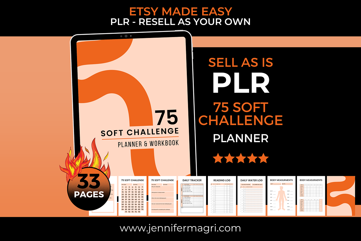 75 Soft Challenge PLR Planner, a Templates & Theme by Jennifer Magri Templates (Photo 1 of 9)