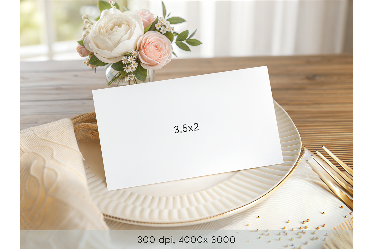 Elegant Floral Wedding Place Card, a Product Mockup by MockupWizard (Photo 2 of 4)
