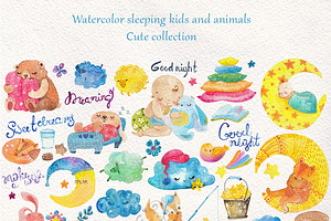 Sleeping kids and animals