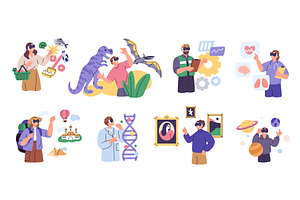 People wearing augmented reality, an Education Illustration by YummyBuum
