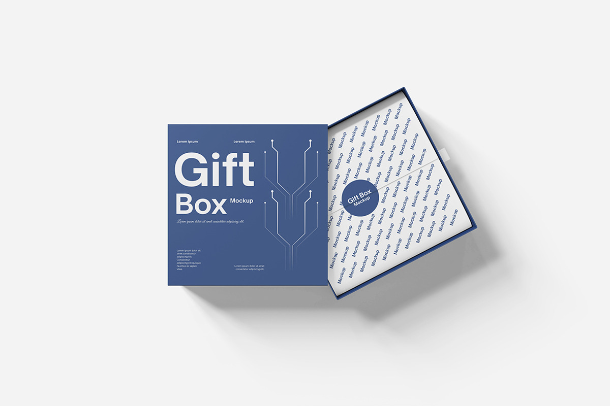 Gift Box Mockup PSD Packaging, an Advertising Mockup by Indah (Photo 2 of 6)