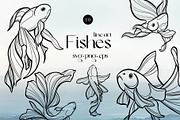 Fishes. Line art collection, an Animal Illustration by DamriNa art (Thumbnail 1 of 5)