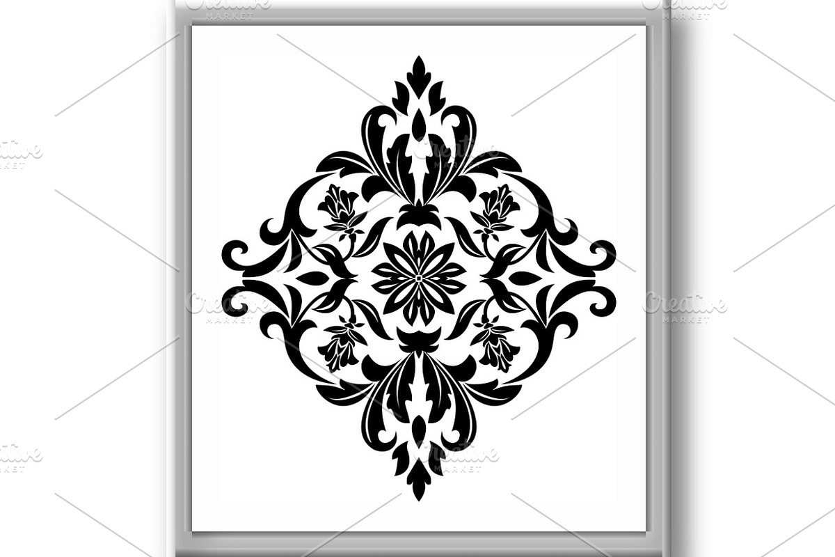 Damask graphic ornament. Floral, an Object Graphic by RODINA (Photo 3 of 3)