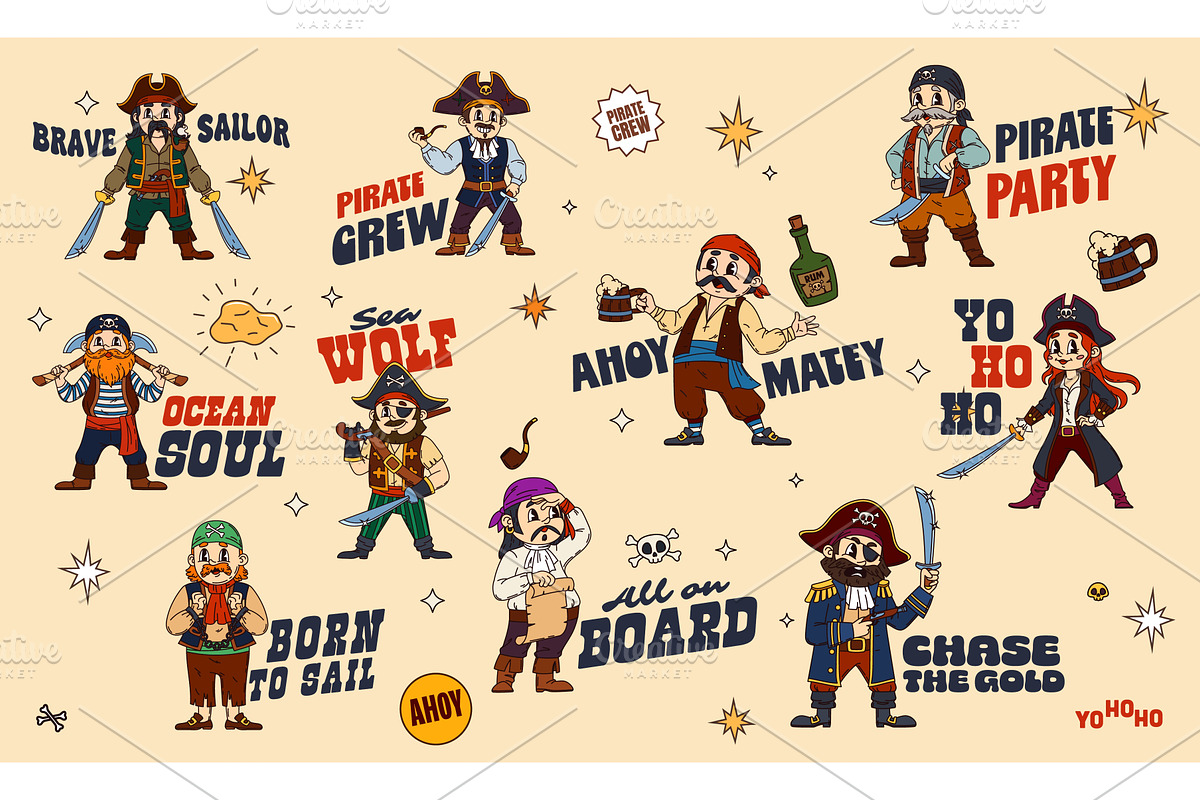 Funky y2k groovy pirate and corsairs, a Person Illustration by Buch&Bee