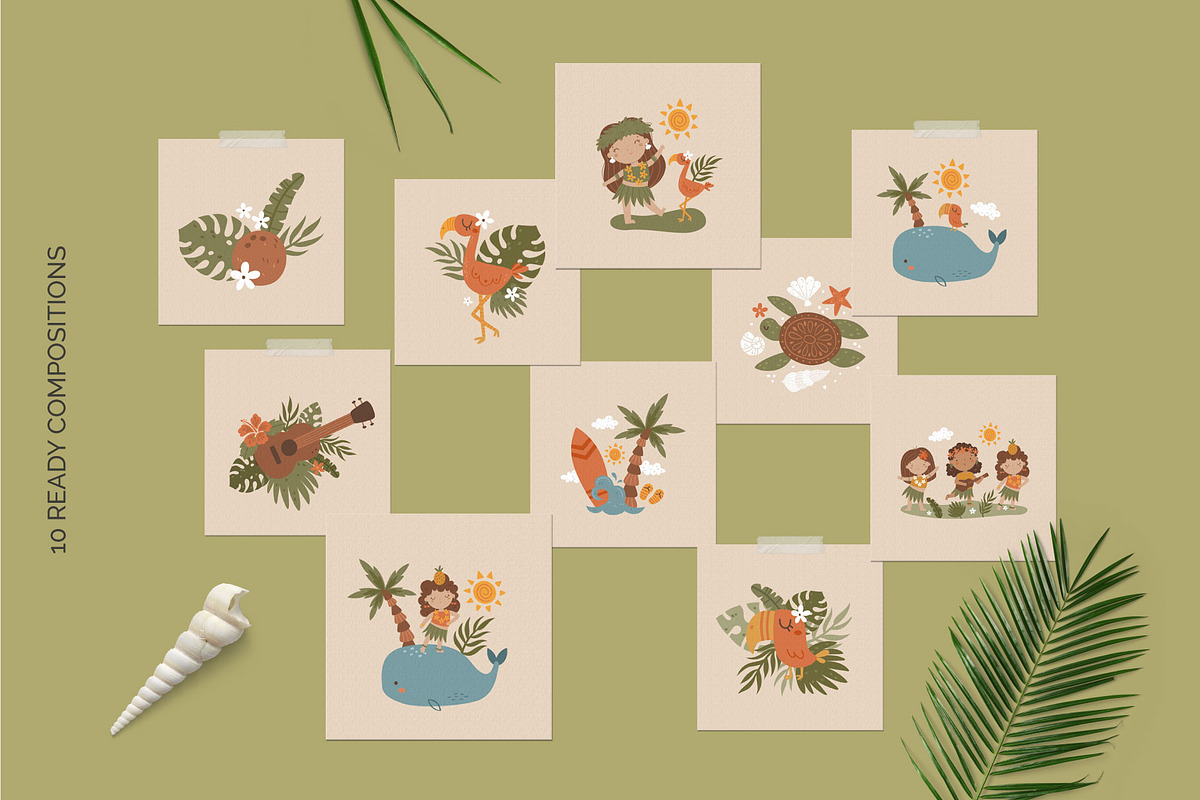 Hawaii Cute Clipart collection, a Person Illustration by Leysan Shayak (Photo 4 of 8)