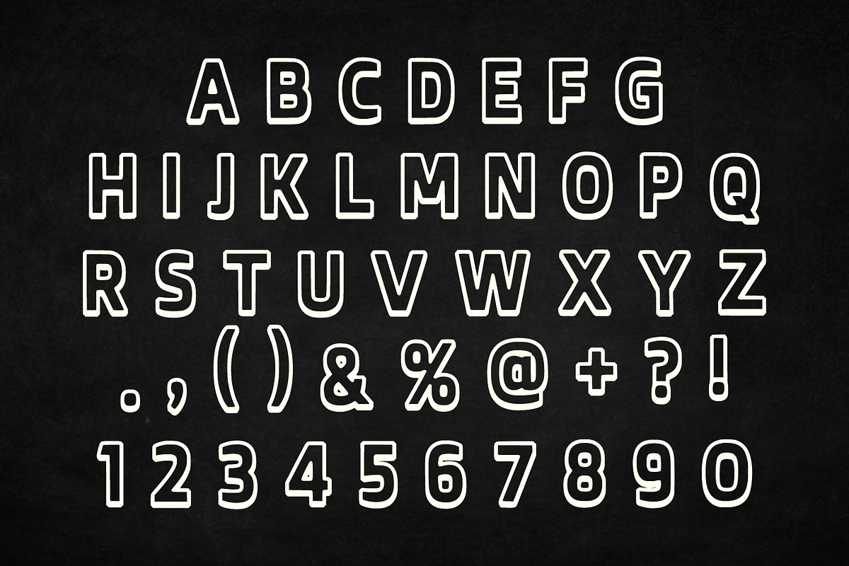 Outline Font, a Sans Serif Font by Fourteen Letter (Photo 2 of 5)