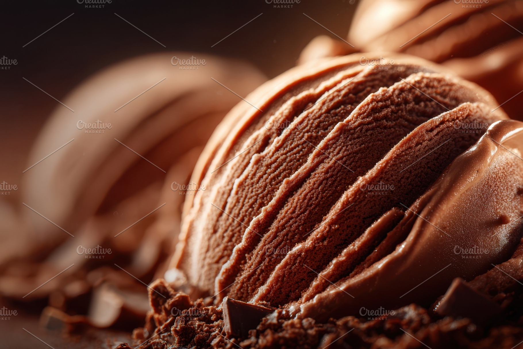 Decadent chocolate ice cream scoop, a Food & Drink Photo by AlyaAnd