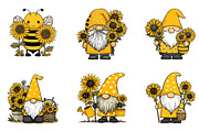Bee Gnome with Sunflowers Clipart, an Illustration by Dream Creation (Thumbnail 2 of 7)