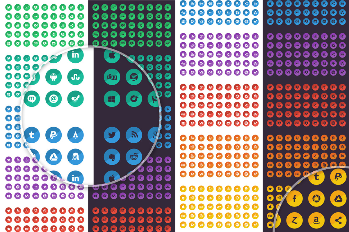 HQ ~ Social Media Icons Set, an Icon by Pixel Strawberry (Photo 4 of 5)
