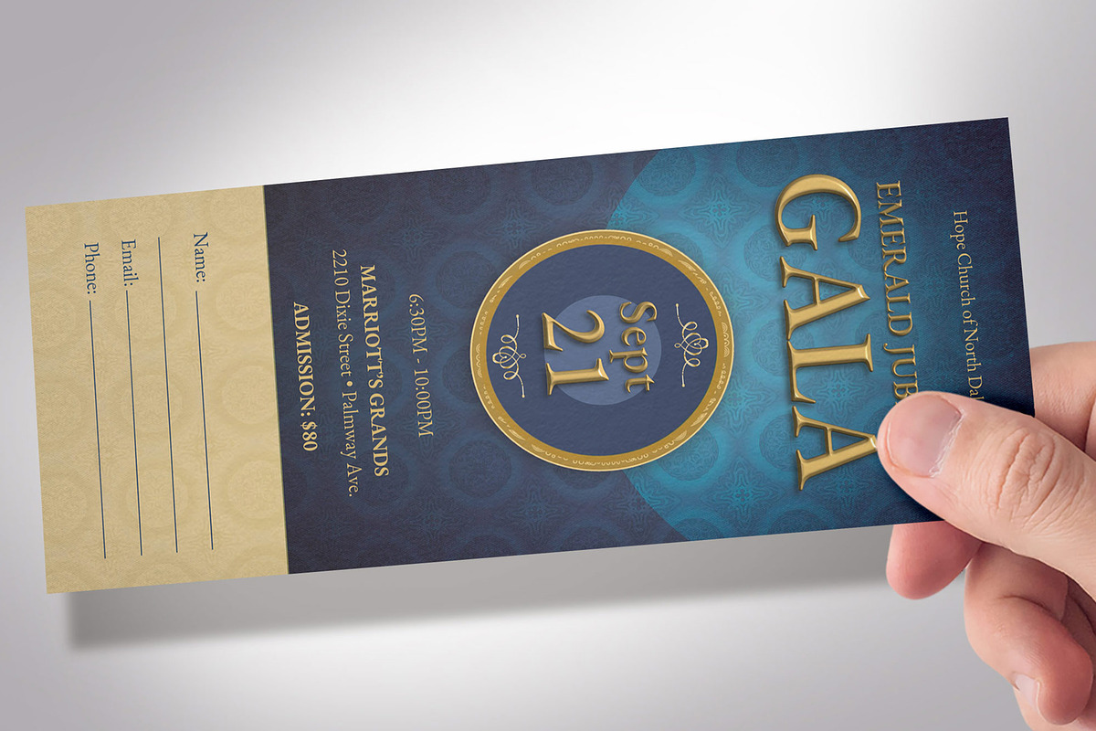 Anniversary Banquet Ticket Word, a Card Template by Four C Graphic (Photo 4 of 10)