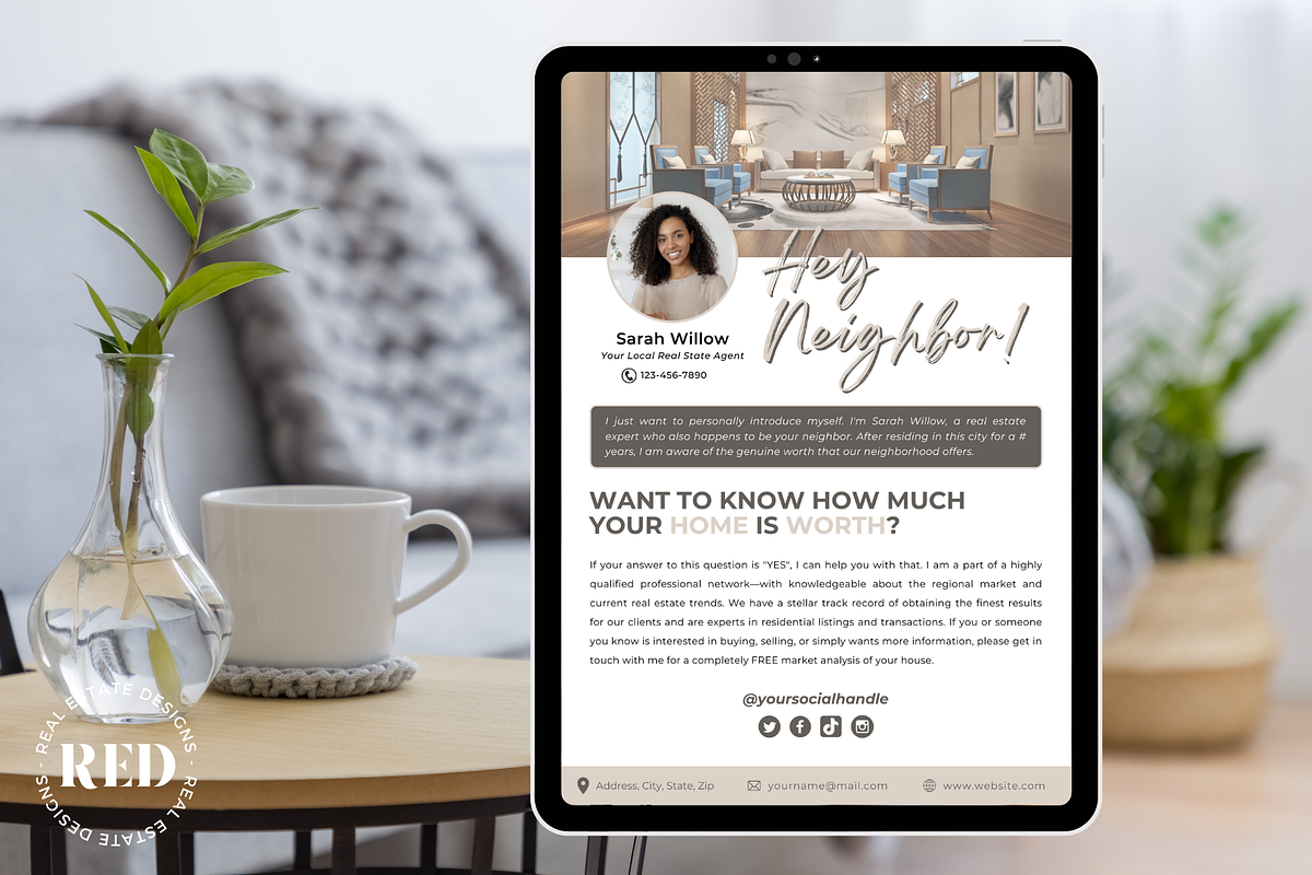 Real Estate Introduction Letter, a Flyer Template by Jennifer Magri Templates (Photo 8 of 9)