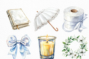 Watercolor White Wedding Day Clipart, an Illustration by Craft Nest (Thumbnail 5 of 6)