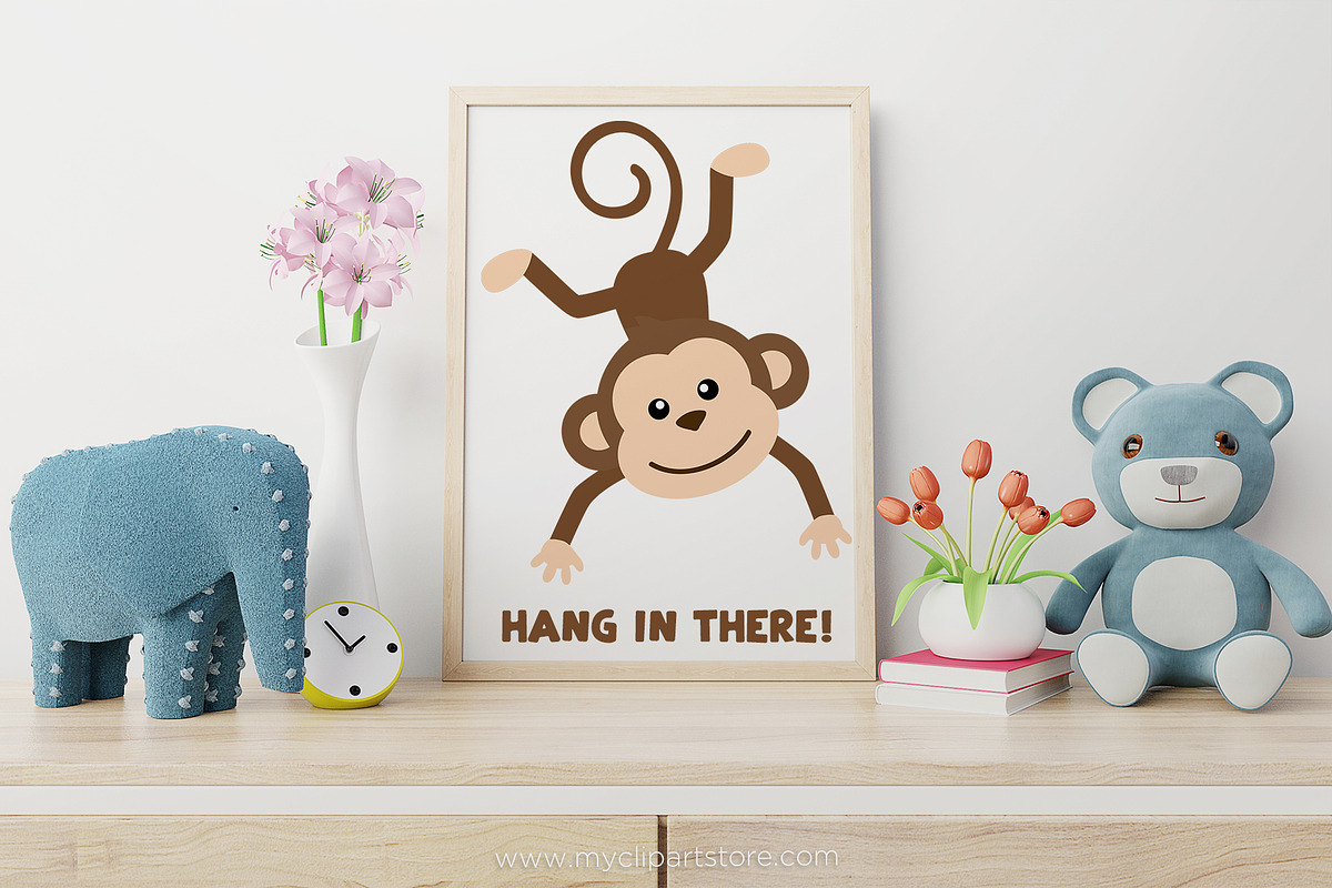 Monkey Clipart, Jungle, SVG, an Animal Illustration by MyClipArtStore (Photo 3 of 4)
