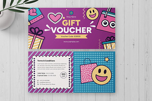 Colorful Gift Voucher Template, a Card Template by MightyDesign