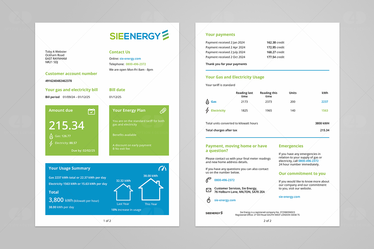 Gas and Electricity Energy Bill, a Templates & Theme by Option 4 Design (Photo 2 of 5)