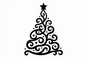 Elegant Christmas Tree Silhouette Se, an Illustration by balal (Thumbnail 12 of 21)