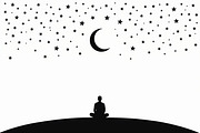 Night Sky Zen Meditation Bundle, an Illustration by hafijul (Thumbnail 3 of 9)