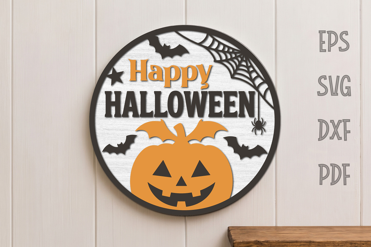 Happy Halloween Sign SVG,Pumpkin, an Object Graphic by Libby Wishes (Photo 1 of 3)