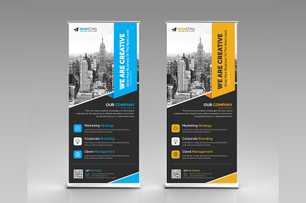 Corporate Roll Up Banner, a Stationery Template by GraphicsBurg