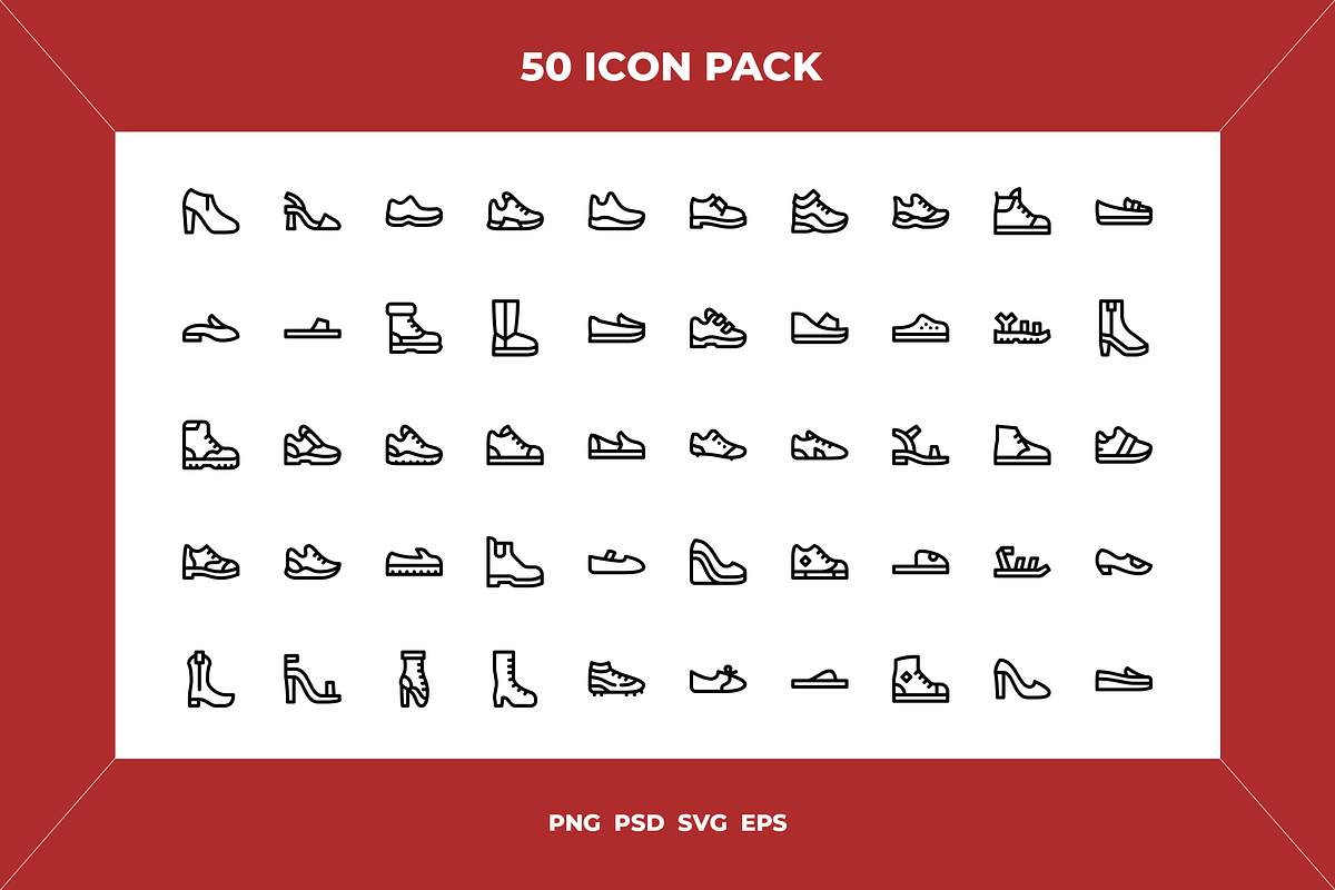 Shoes icons, an Outline Icon by Wencory (Photo 1 of 2)