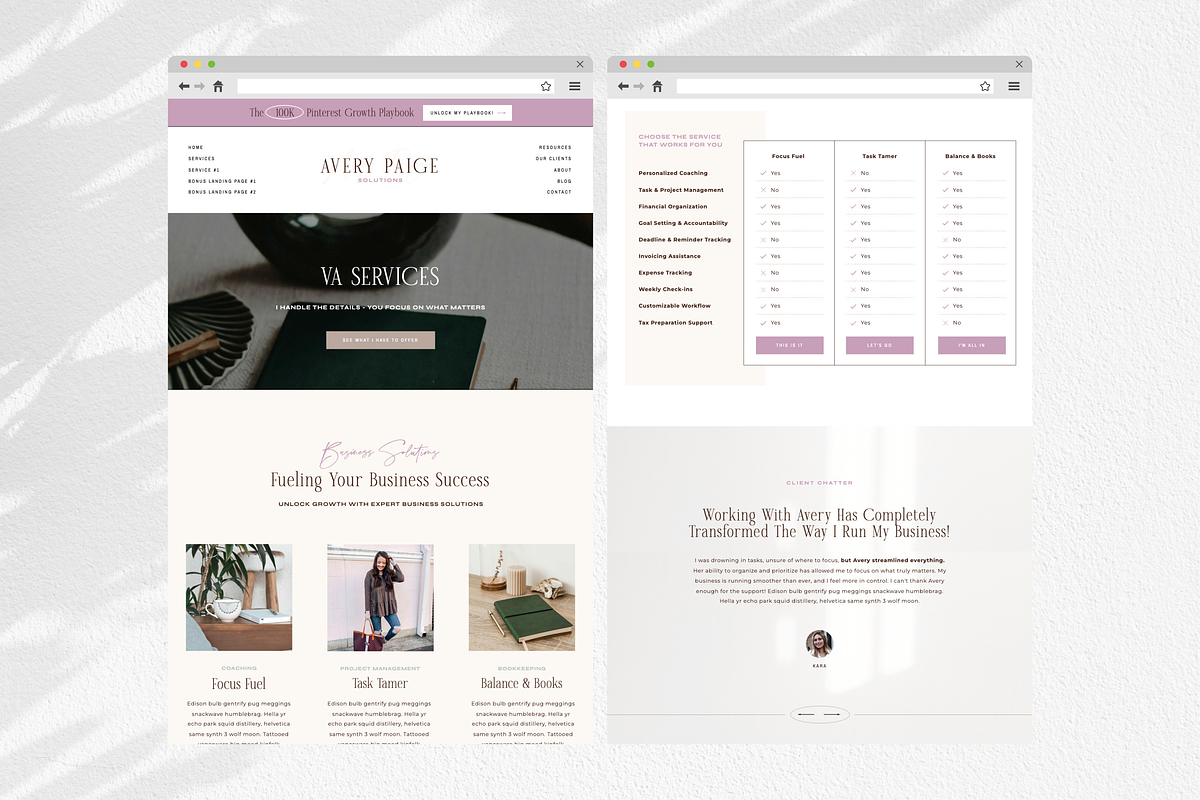 Modern Entrepreneur Showit Website, a Landing Page Template by Sugar Studios (Photo 3 of 8)