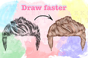 Man Hair Brush Stamps Procreate, a Brush Add-On by LekoArt (Thumbnail 4 of 4)