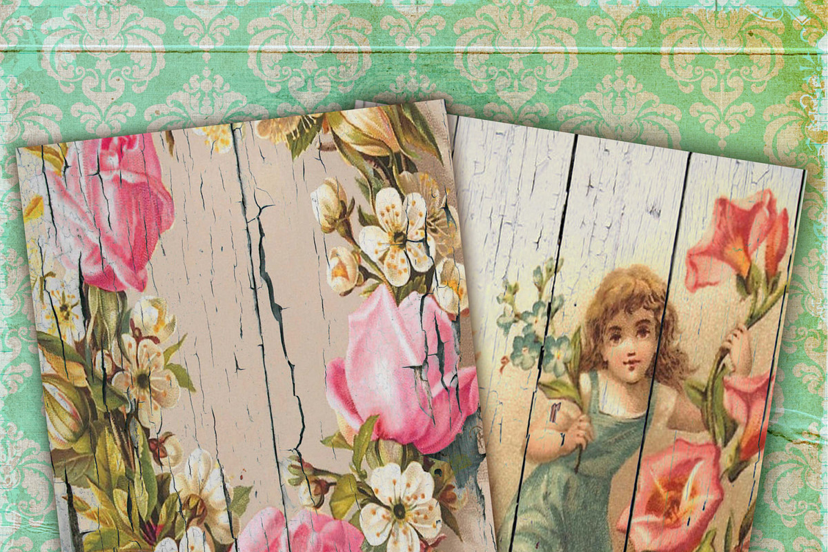 Shabby Chic Wood floral paper, a Texture Graphic by DidiArtWorld (Photo 3 of 4)