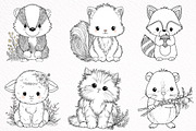Cute forest animals Clipart, an Illustration by DreamArtGraphic (Thumbnail 7 of 8)
